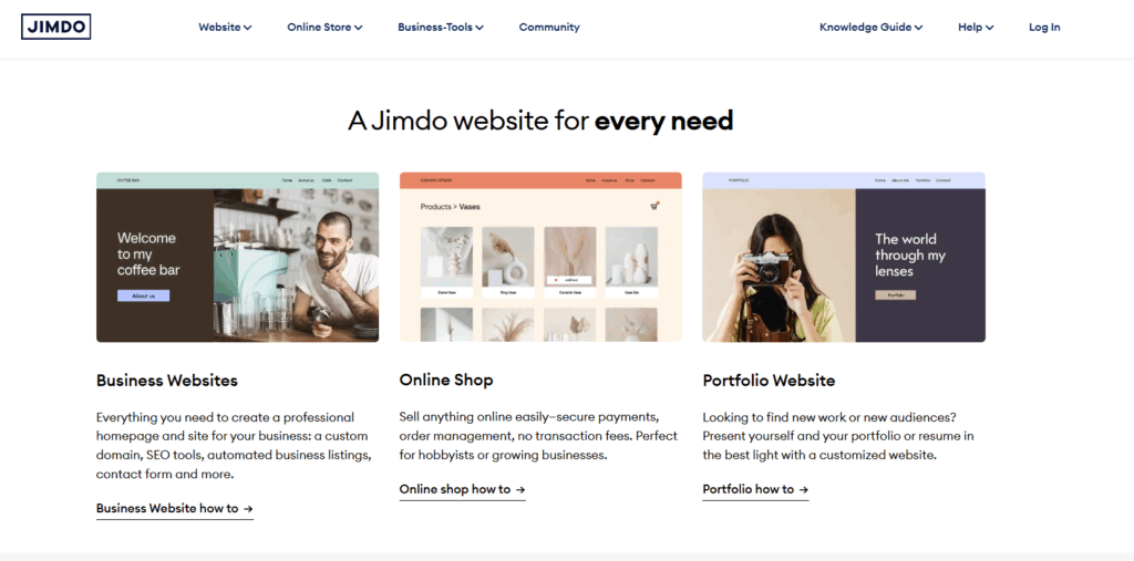 Tạo website miễn phí với Jimdo