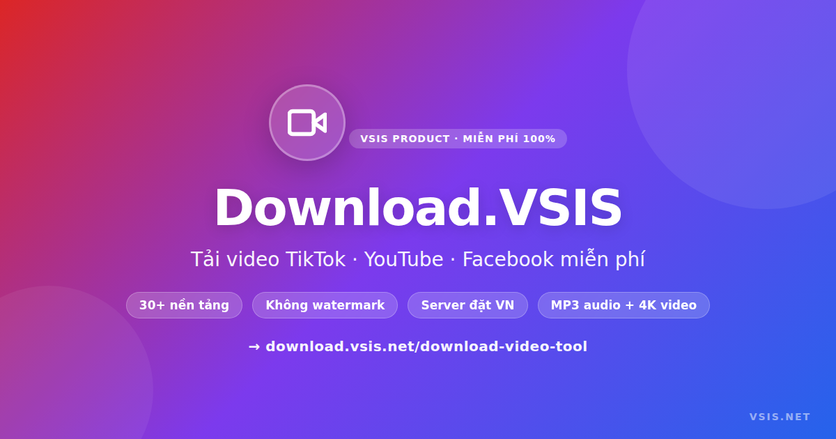 Tải video TikTok, YouTube, Facebook không watermark online với Download.VSIS