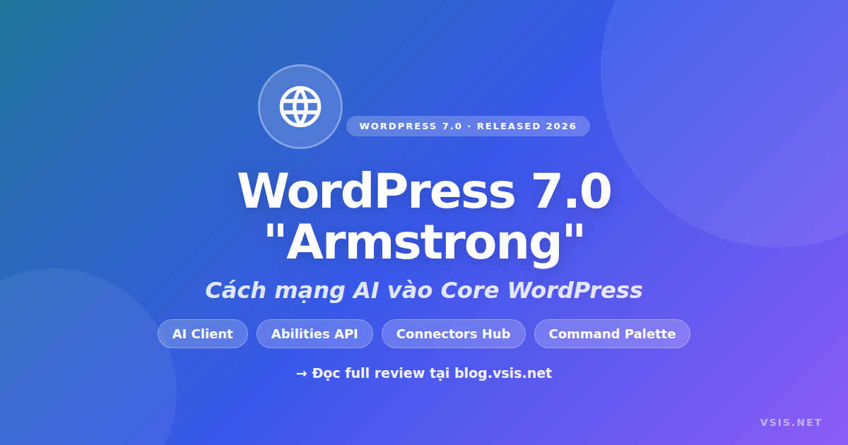 WordPress 7.0 ‘Armstrong’ — Cách mạng AI: Abilities API mở cửa cho AI agent tự vận hành website